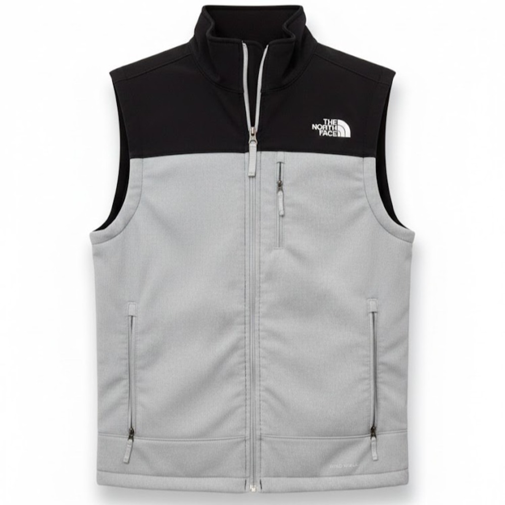 The North Face Ridgewall Soft Shell Vest Men's S Grey Black‎ WindWall Fleece